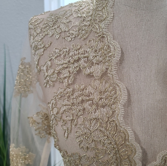 Gold Embroidery Bodysuit - Picture 2 of 6
